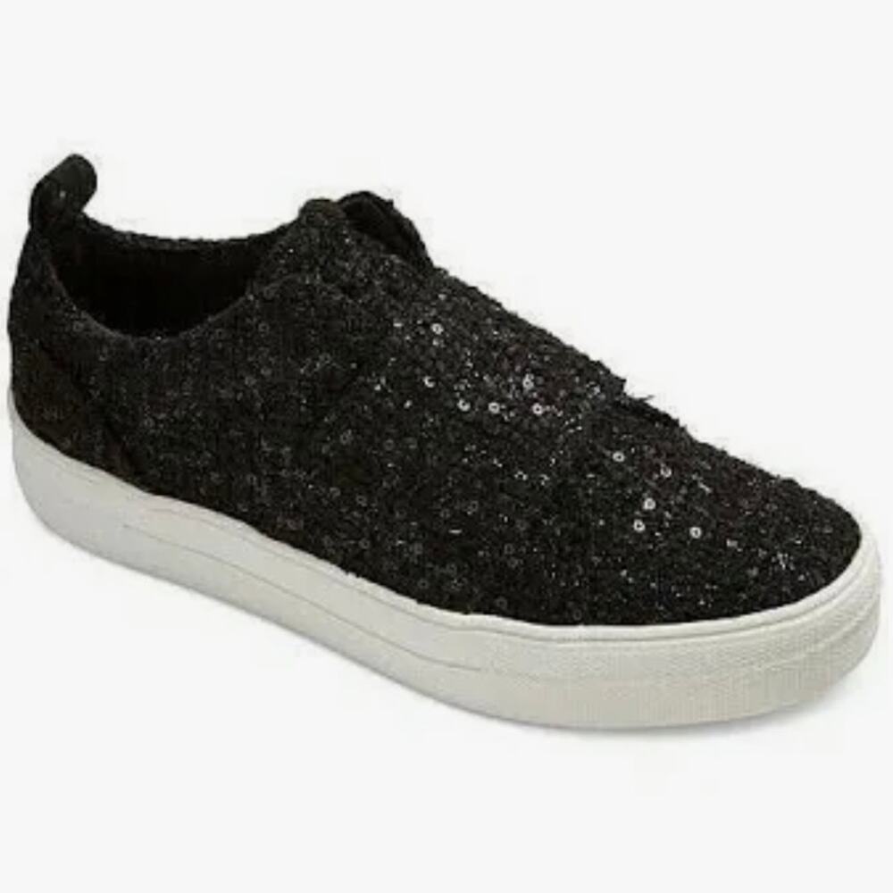 DV By Dolce Vita SZ 7.5 'Lamar' Sparkly Sneakers Black Slip On